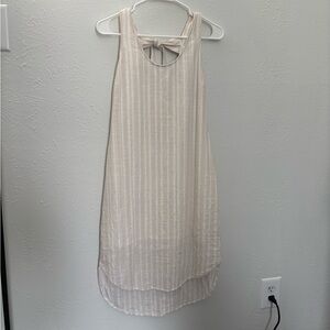 Anthropologie Cloth & Stone Cream Striped Sleeveless Dress